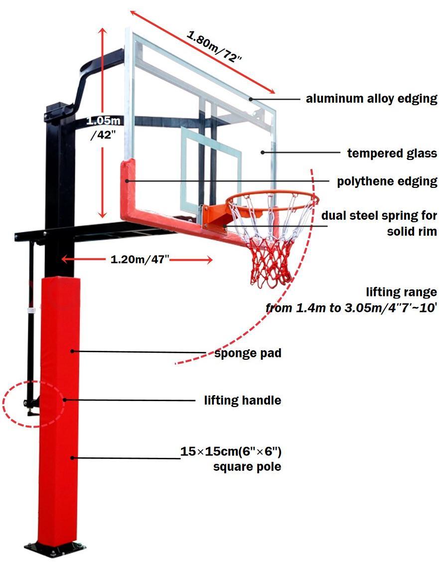 In Ground Basketball Hoop Height Adjustable basketball hoop