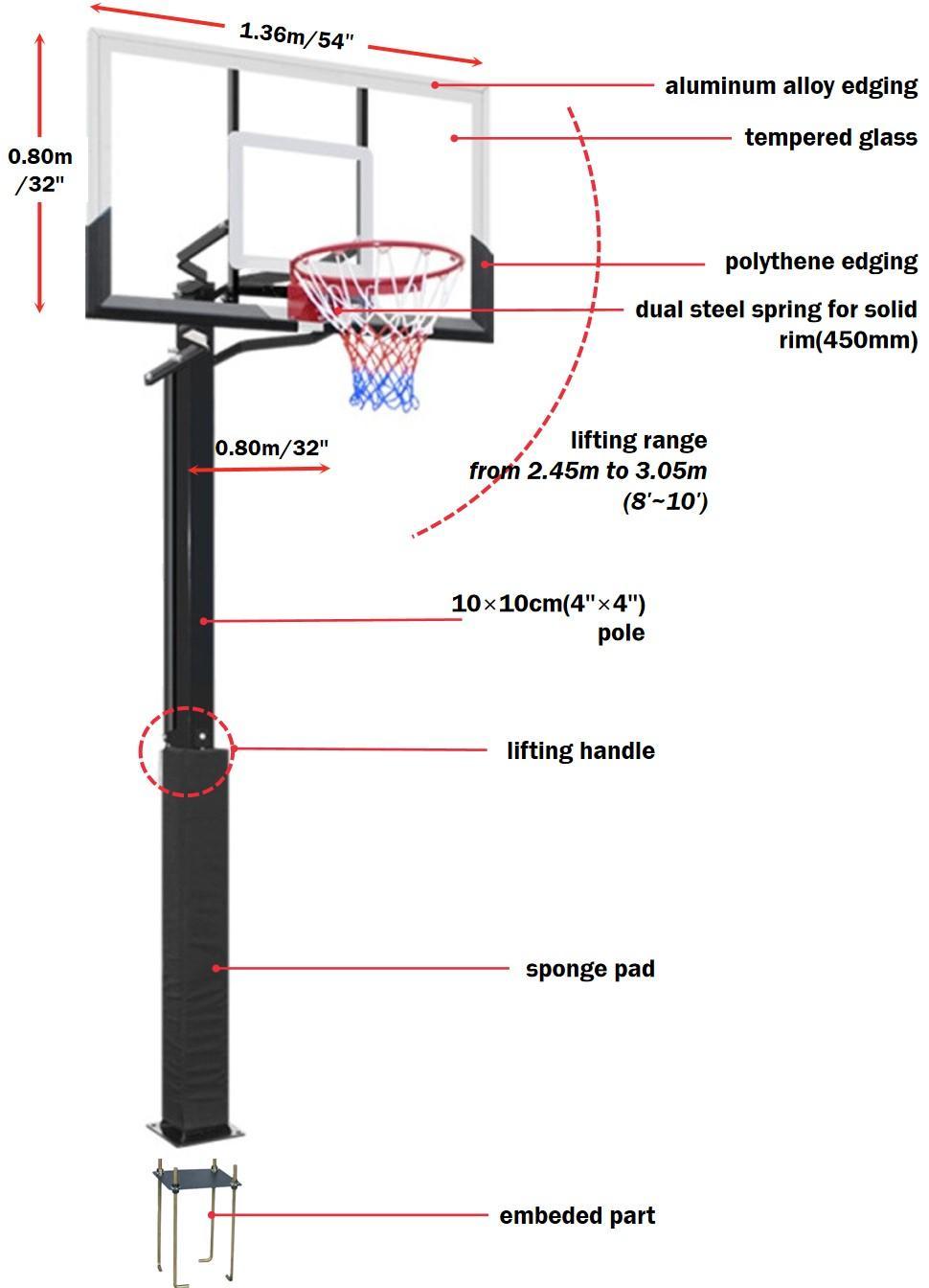 In Ground Basketball Hoop Sport facilities
